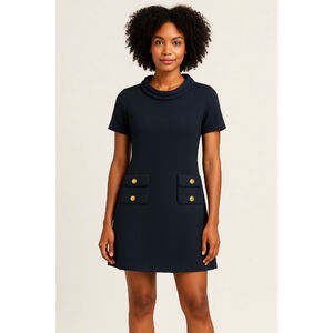 Women's Unbranded Navy Mini Dress with Silver Buttons Size Medium